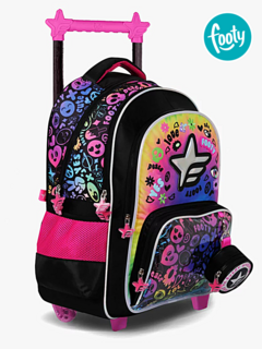 Mochila con Carro 18" HOLOGRAM STAR Negra - FOOTY - 7792621168988 - comprar online