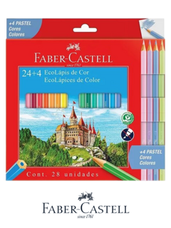 Lapices de Colores x 24 +4 Pastel - FABER CASTELL - 7891360674603