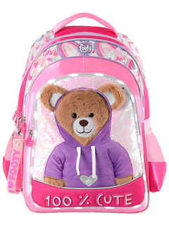 Mochila Espalda 18" Teddy Rosa de Footy (145590) - 7792621137120