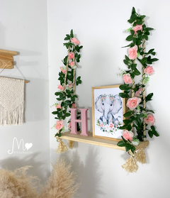 COMBO PRATELEIRA FLORES SOFISTIC + 1 QUADRO + 1 LETRA EM MDF À SUA ESCOLHA - comprar online