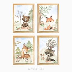 KIT 4 QUADROS BOSQUE AQUARELA 08