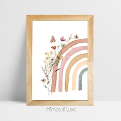 QUADRO UNITÁRIO ARCO-ÍRIS FLORES E BORBOLETA 2