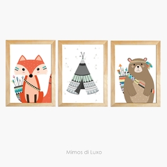 TRIO RAPOSA URSO E CABANA ESCANDINAVO TRIBAL