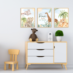 TRIO SAVANA REAL LINHA REALISTA PAISAGEM NOME PERSONALIZADO