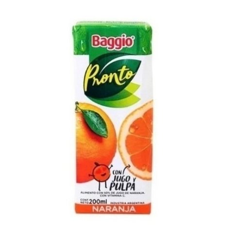 Jugo Baggio Naranja de 200 ml. x 18 u.