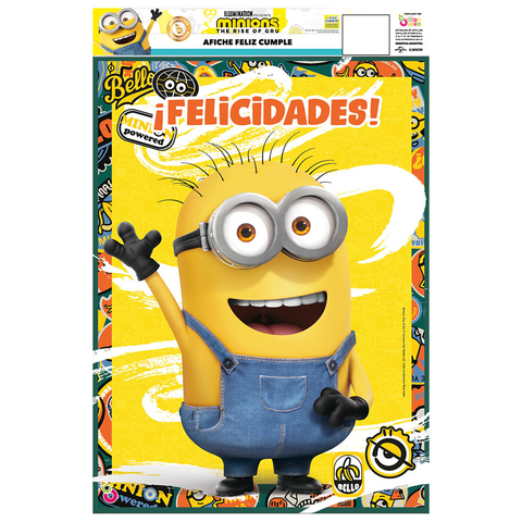 Afiche Felicidades! Minions / Mi Villano Favorito x1U Cumpleaños