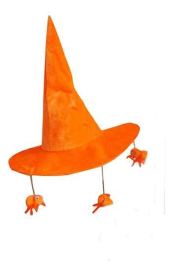 Sombrero Naranja Arañas Colgantes Halloween