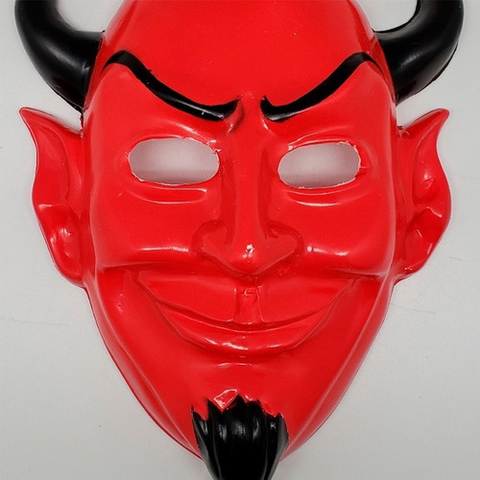 Mascara Plastico Diablo Rojo 18x27cm Halloween