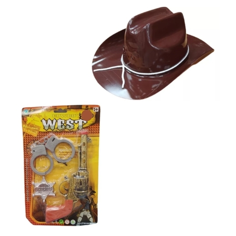 Set Vaquero Pistola+Esposas+Placa Disfraz Halloween 1947