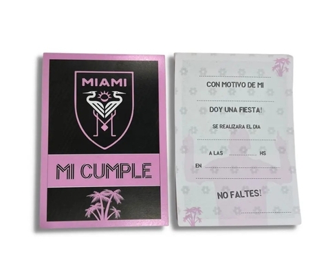 INVITACION INTER MIAMI MESSI X 10 UNIDADES CUMPLEAÑOS