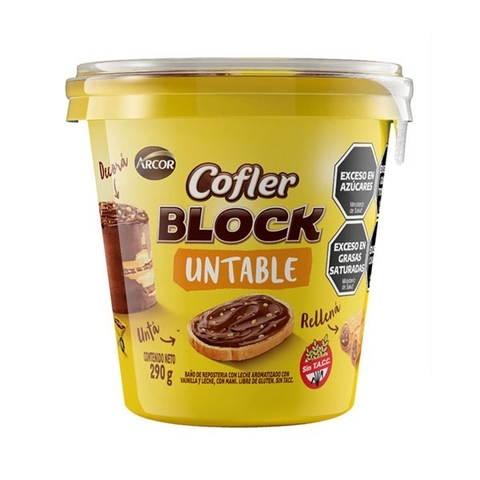 Relleno Block Cofler Untable Arcor Sin Tacc X 290 Gr