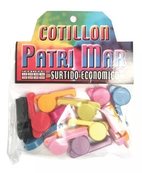 Silbato Multicolor X12u S/bolita Cotillon Piñata Cumpleaños Agregar a favoritos