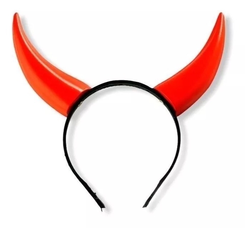 Vincha Diablo/Diabla Halloween Cuernos Plástico x6