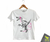 Camiseta infantil, estampa Dino music,  confeccionada em malha fio penteado 100% algodão