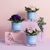 Conjunto 3 Vasos Autoirrigáveis Pequenos | Amor e Flor | Azul Serenity | Raiz