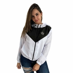 Corta Vento Feminino Branco e Preto DLV