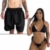 Kit Shorts Promocional Masculino Preto Liso e Biquíni Cortininha Preto