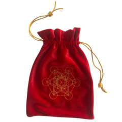 Bolsa/Bag para Tarot Cubo de Metatron (cor Vermelha)
