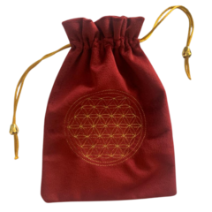 Bolsa/Bag para Tarot Flor da Vida (cor Vermelha)