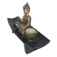 Incensário Buda Sentado Lotus Dourado - comprar online