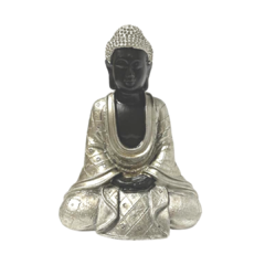 Estatueta Buda Sentado Lotus Prateado