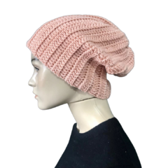 Gorro Artesanal de Lã Rosa Salmão na internet