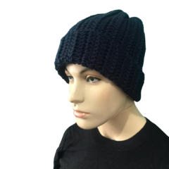 Gorro Artesanal de Lã Azul Noite