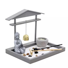 Jardim Zen Japonês Com Gongo E Buda Em Meditação - comprar online