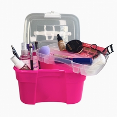 Maleta Organizadora Plástico Rosa Cosmetic Box Pequena