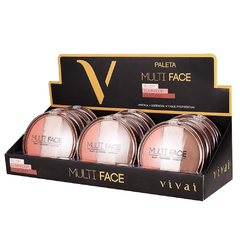 Paleta Multi-Face Vivai Blush Iluminador e Contorno - Display 12 unidades