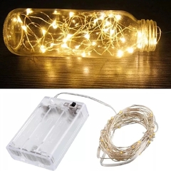 10 Fio Led Cordão 2m Luz Fada Com 20 Leds Para Decoração - Branco Quente - comprar online