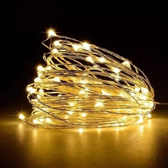 10 Fio Led Cordão 2m Luz Fada Com 20 Leds Para Decoração - Branco Quente na internet