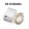 10 Fio Led Cordão 2m Luz Fada Com 20 Leds Para Decoração - Branco Quente