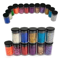 Kit 6 Potes Glitter Colorido Brilho Maquiagem Unha Arte - loja online