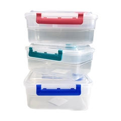 3 Marmitas Pote de Plástico Lanche Box 900ml Plasnorthon - comprar online