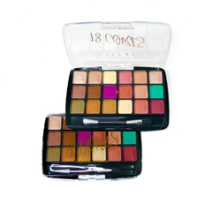Paleta de Sombra 18 cores com Pincel Vivai - Kit com 3 unidades - Mega Maquiagem - Cosméticos p/ o Revendedor, Maquiador e Consumidor!
