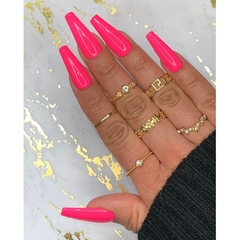 Unhas Postiças Rose Kiss 12 Pçs Formato Bailarina Rosa Neon - comprar online