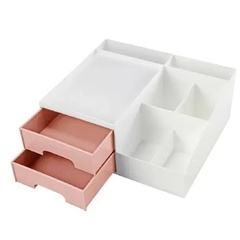 Organizador Multiuso Rosa com 2 Gavetas Jacki Design - Rosa na internet