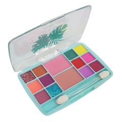 Caixa 24 Paleta Sombras e Blush Tropical Arara Teen Jasmyne - Mega Maquiagem - Cosméticos p/ o Revendedor, Maquiador e Consumidor!