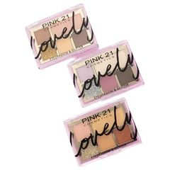 Kit 3 Paleta De Sombras Lovely Eyeshadow E Glitter Pink21 - comprar online