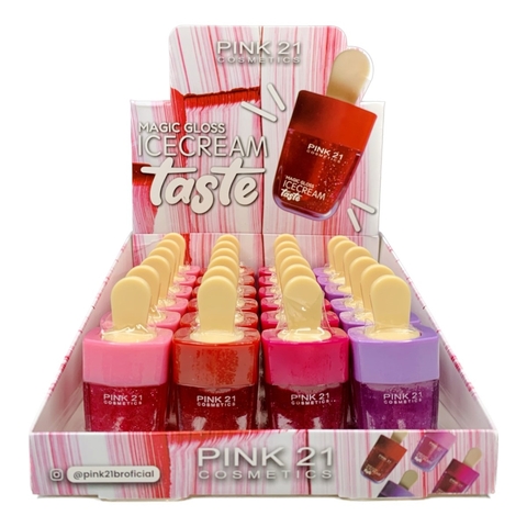 Kit 4 Unid. Brilho Labial Ice Cream Sorvetinho Maria Pink