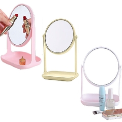Espelho de Mesa Redondo Com Zoom e Suporte para Maquiagem - loja online