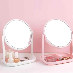 Espelho de Mesa Redondo Com Zoom e Suporte para Maquiagem - comprar online