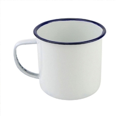 Caneca Esmaltada Rústica 150ml p/ Café Chá Branca