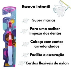 Kit 6 Escovas de Dente Infantil Criança Discoteen Escovação - Mega Maquiagem - Cosméticos p/ o Revendedor, Maquiador e Consumidor!