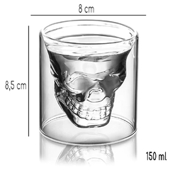 Imagem do 2 Copos Caveira 150ml Skull de Vidro Doomed Shot Bar