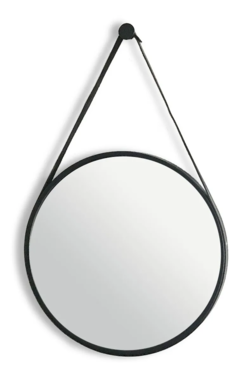Espelho Redondo Decorativo Adnet com Alça Couro 45cm - loja online