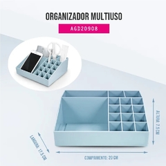 Organizador Multiuso de Mesa Lifestyle Jacki Design - Azul - Mega Maquiagem - Cosméticos p/ o Revendedor, Maquiador e Consumidor!