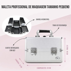 Maleta Maquiagem Profissional Jacki Design Prata - loja online