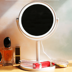 Imagem do Espelho de Mesa com Led p/ Maquiagem Touch Screen e Luz 360° - Branco
